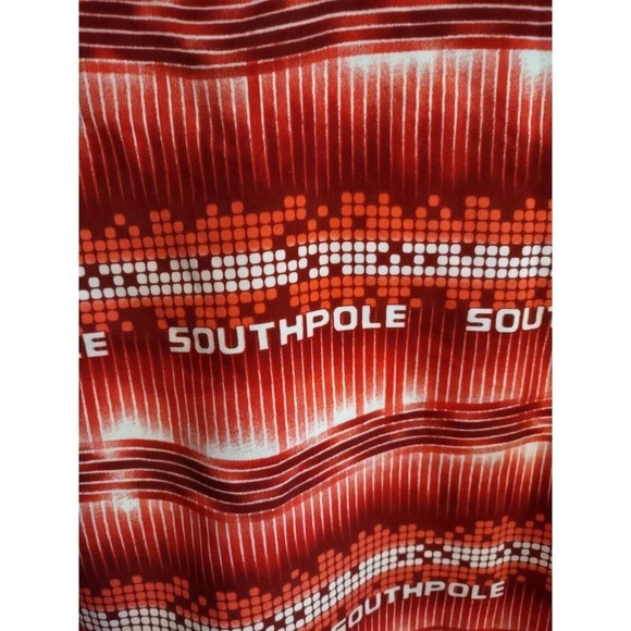 Southpole Shirt Mens XXL 2XL Red All over print Button Logo Hip Hop Rapper - Picture 3 of 5
